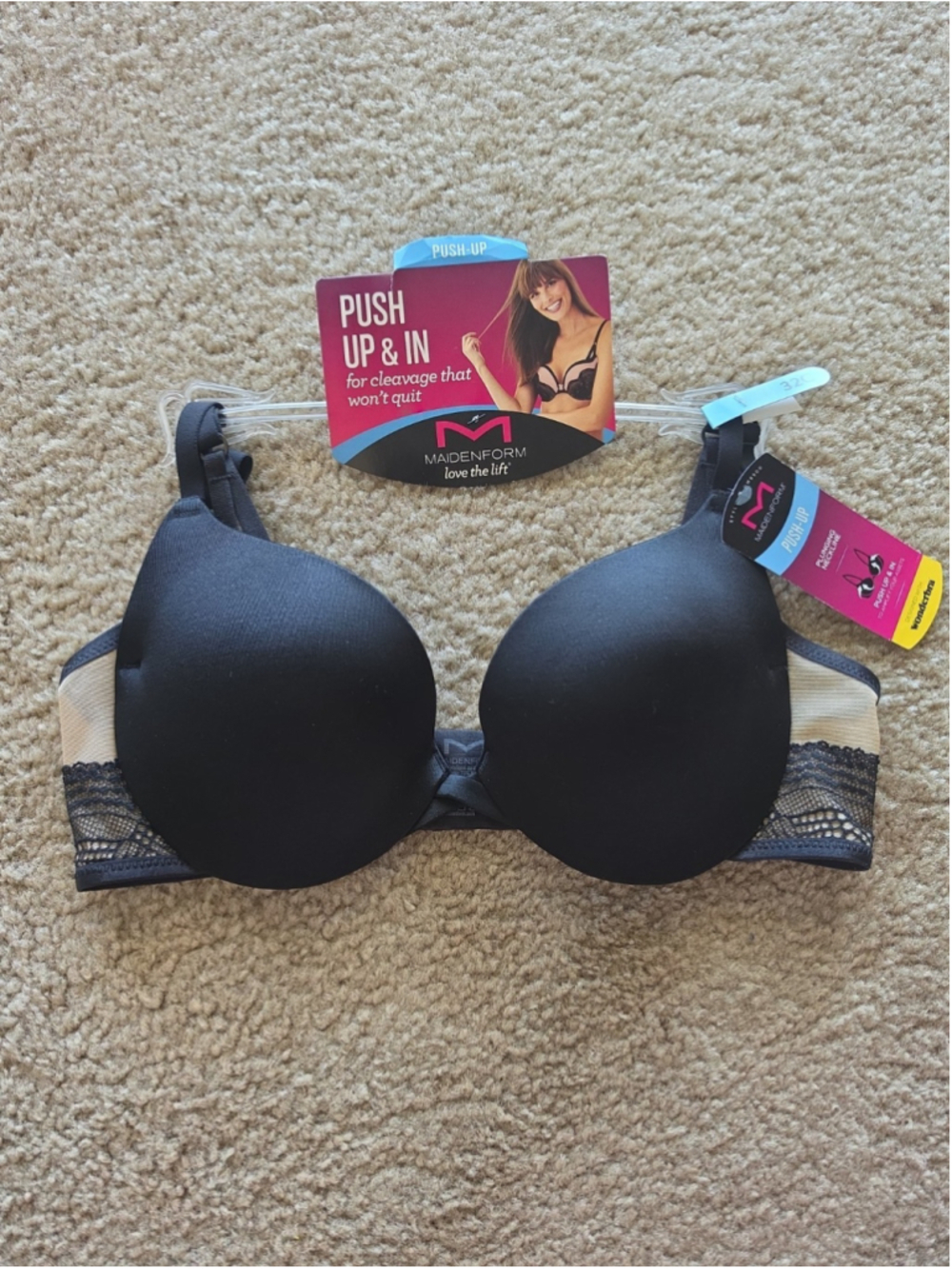Maidenform Love the Lift Push Up Bra 36C Black